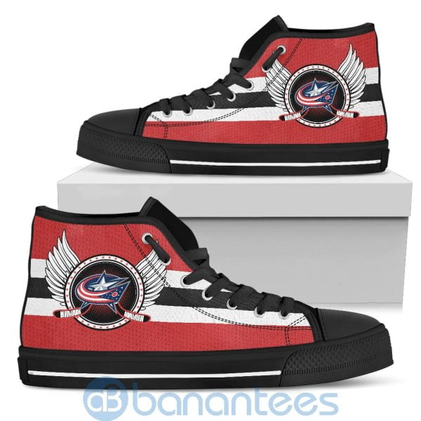 For Fans Columbus Blue Jackets Biker Wings High Top Shoes Product Photo
