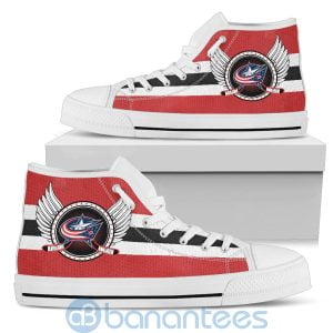 For Fans Columbus Blue Jackets Biker Wings High Top Shoes Product Photo