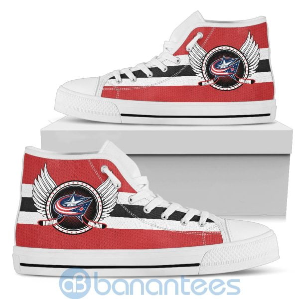 For Fans Columbus Blue Jackets Biker Wings High Top Shoes Product Photo