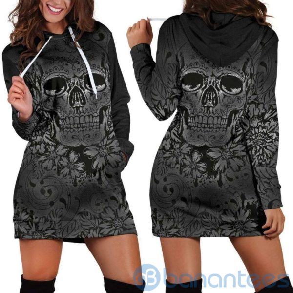 For Fans Dark Skull Hoodie Dress For Women Product Photo