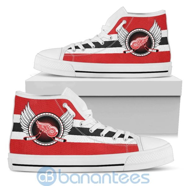 For Fans Detroit Red Wings Biker Wings High Top Shoes Product Photo