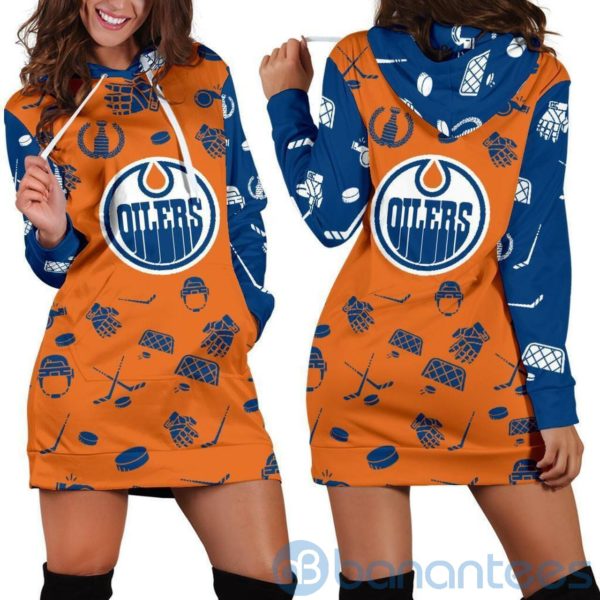 For Fans Edmonton Oilers Hoodie Dress For Women Product Photo