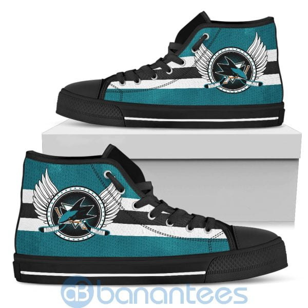For Fans San Jose Sharks Biker Wings High Top Shoes Product Photo
