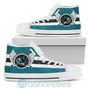 For Fans San Jose Sharks Biker Wings High Top Shoes Product Photo