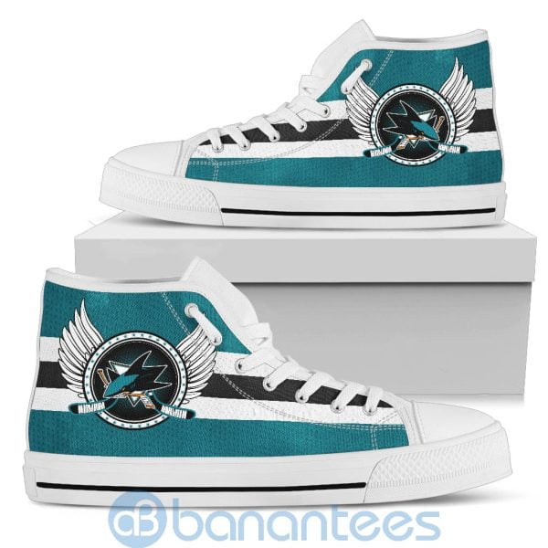 For Fans San Jose Sharks Biker Wings High Top Shoes Product Photo