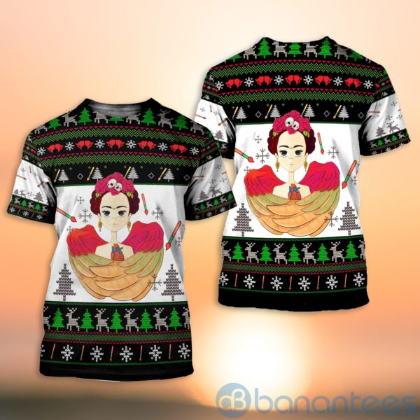 frida kahlo Ugly Christmas All Over Printed 3D Shirt Product Photo