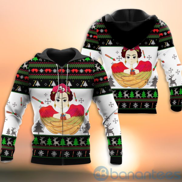 frida kahlo Ugly Christmas All Over Printed 3D Shirt Product Photo
