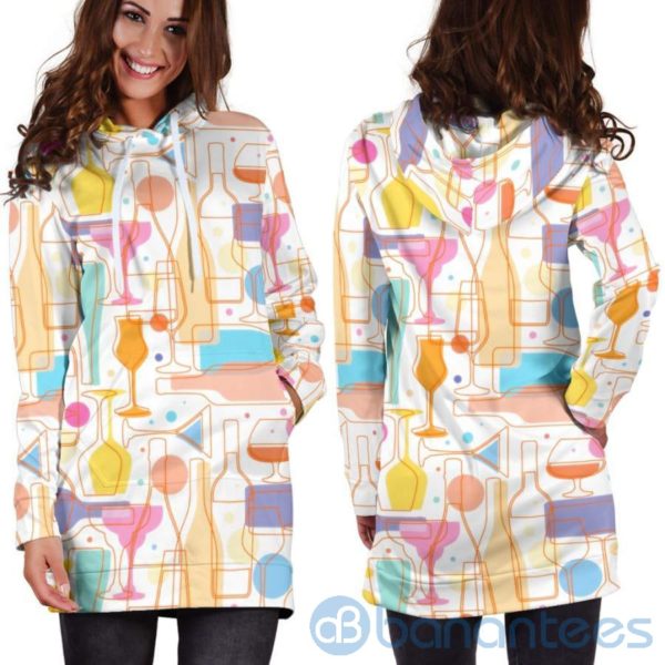 Funky Wine Hoodie Dress For Women Product Photo