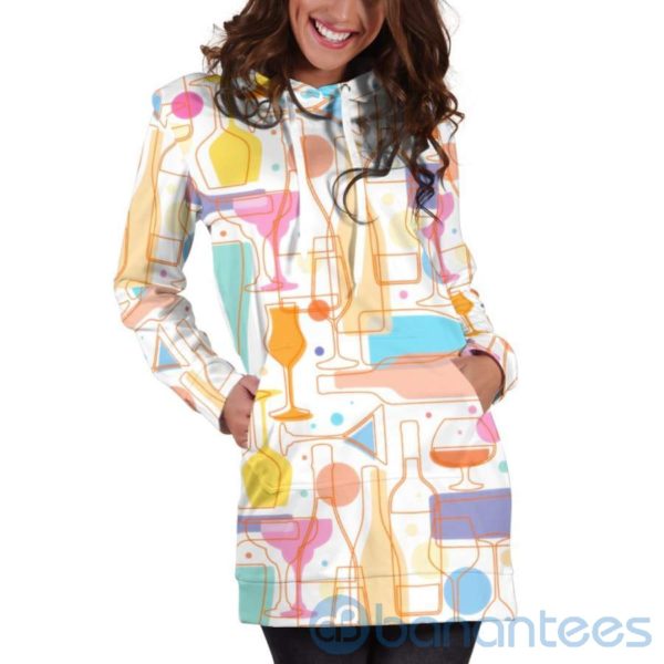 Funky Wine Hoodie Dress For Women Product Photo
