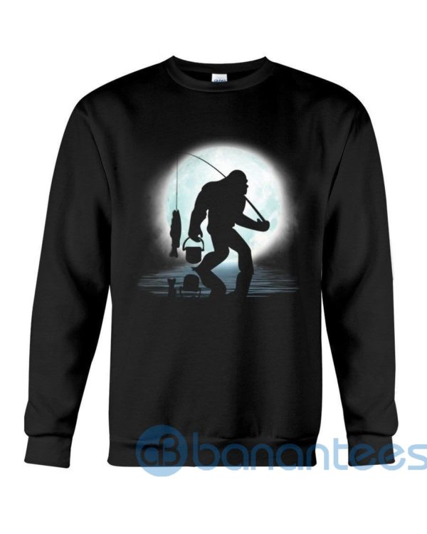 Funny Bigfoot Yeti Goes Fishing Sweatshirt Product Photo
