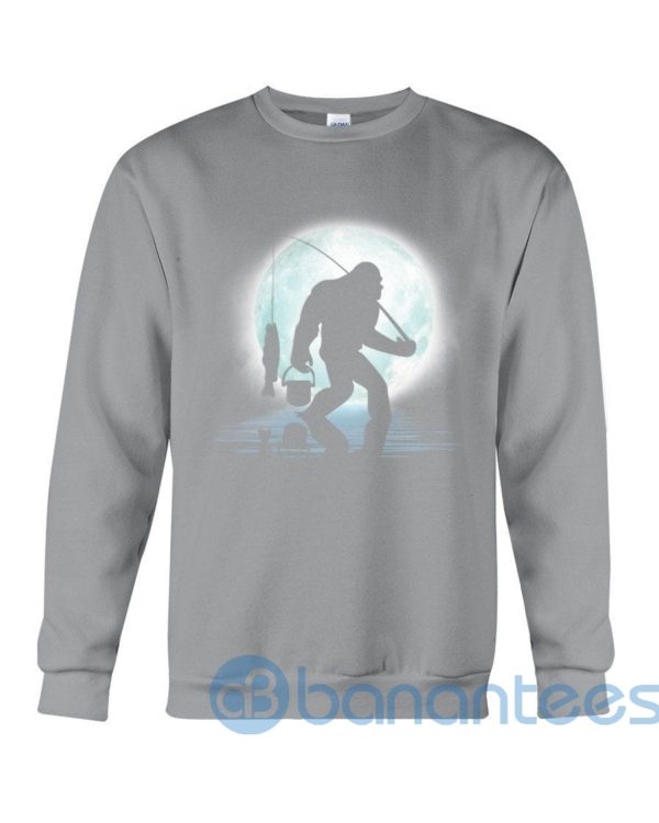 Funny Bigfoot Yeti Goes Fishing Sweatshirt Product Photo