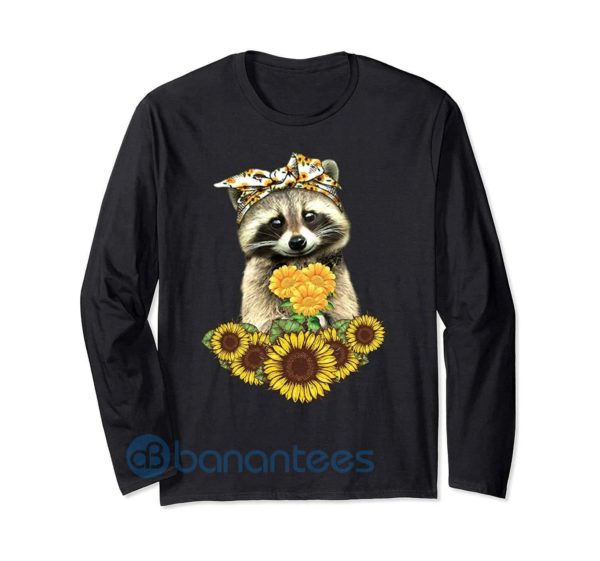 Funny Raccoon Lover Costume Raccoon Sunflower Gift Sweatshirt Product Photo