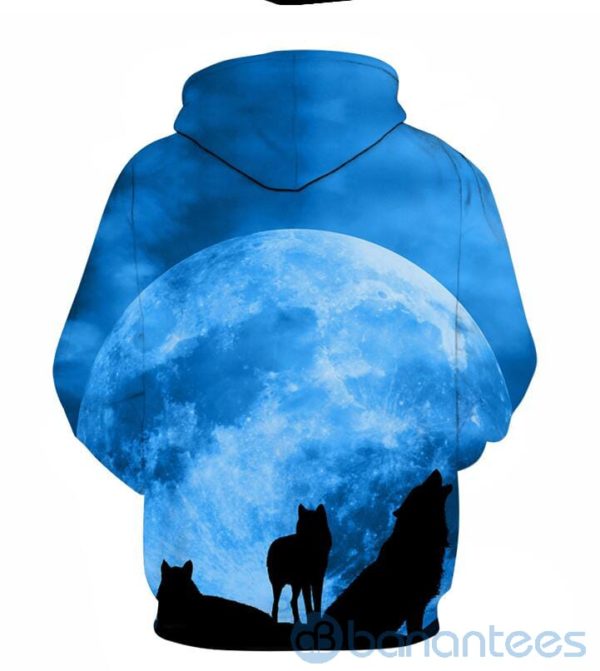 Funny Wolf Blue All Over Printed 3D Hoodie Product Photo