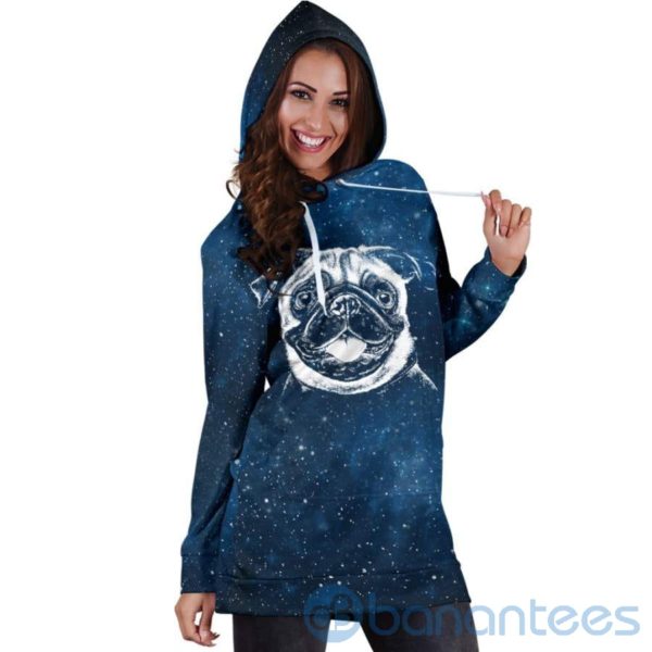 Galaxy Pug Hoodie Dress For Women Product Photo