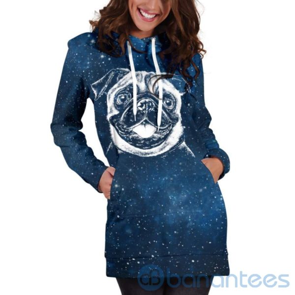 Galaxy Pug Hoodie Dress For Women Product Photo