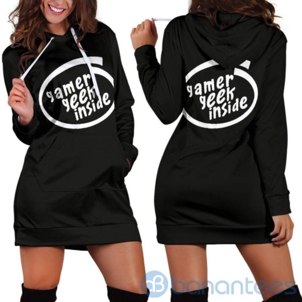 Gamer Geek Spoof Hoodie Dress For Women Product Photo