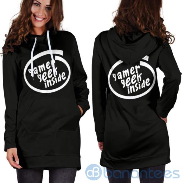 Gamer Geek Spoof Hoodie Dress For Women Product Photo