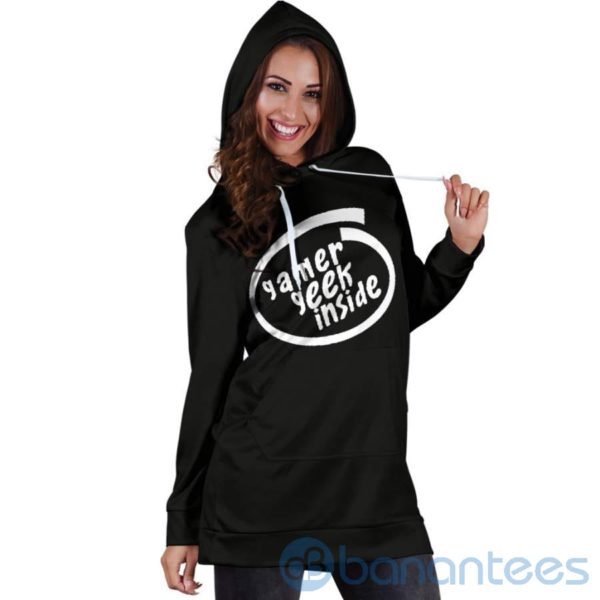 Gamer Geek Spoof Hoodie Dress For Women Product Photo