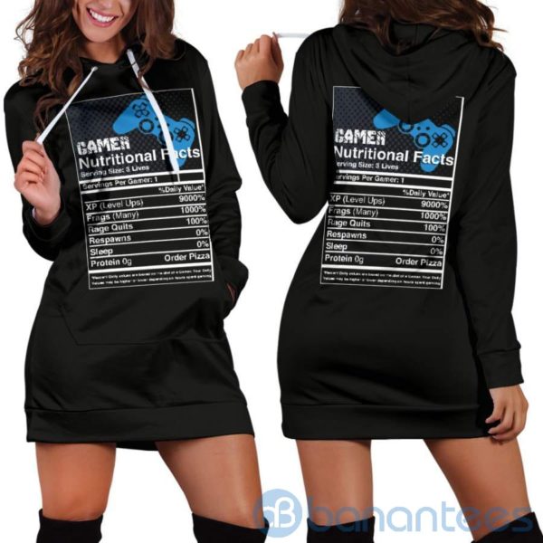 Gamer Lover Nutrition Hoodie Dress For Women Product Photo