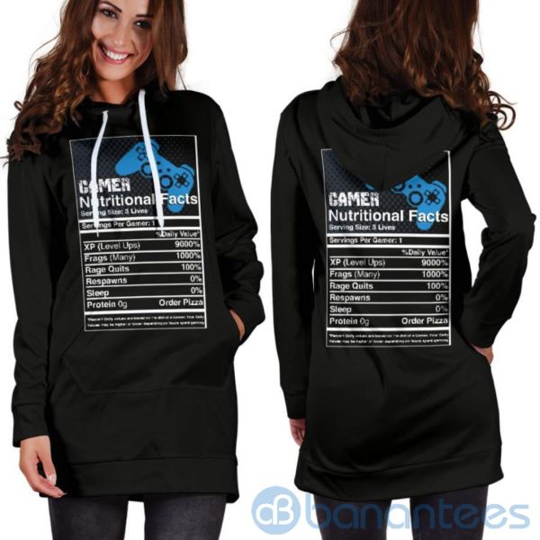 Gamer Lover Nutrition Hoodie Dress For Women Product Photo