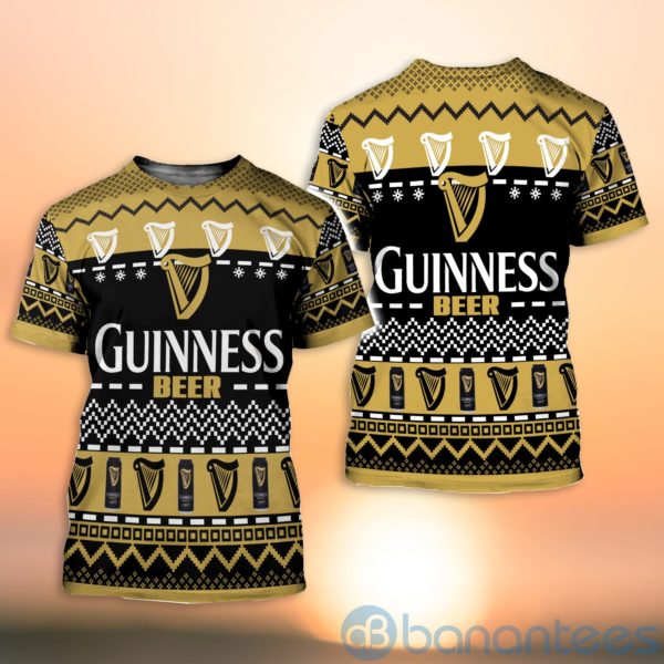 Geinness Beer Ugly Christmas All Over Printed 3D Shirt Product Photo