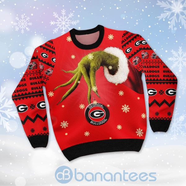 Georgia Bulldogs Team Grinch Ugly Christmas 3D Sweater Product Photo