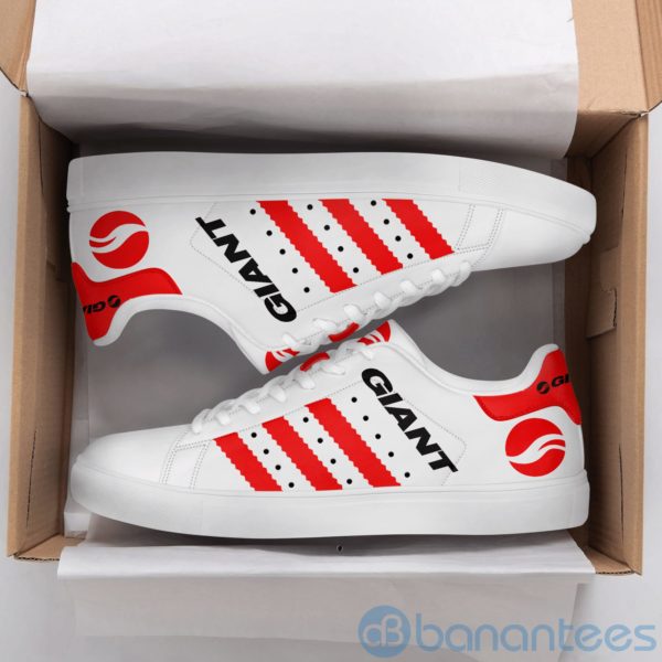 Giant Bicycles Red Striped White Low Top Skate Shoes Product Photo