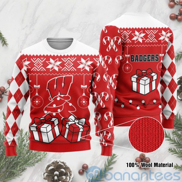Gift Wisconsin Badgers Funny Ugly Christmas 3D Sweater Product Photo