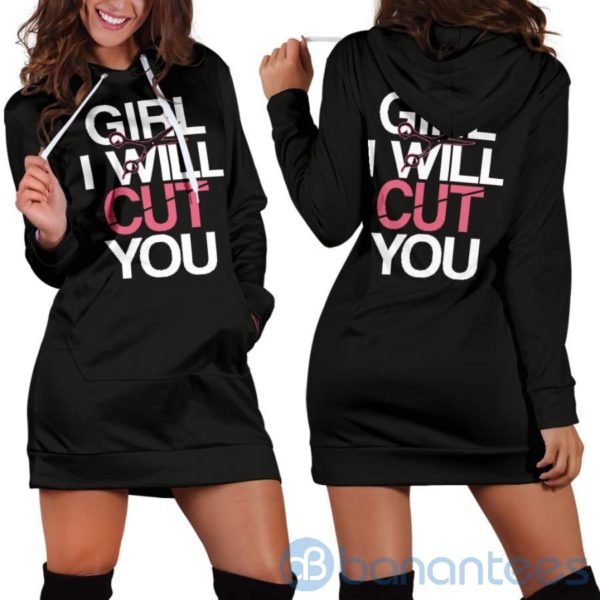 Girl I Will Cut You Hoodie Dress For Women Product Photo
