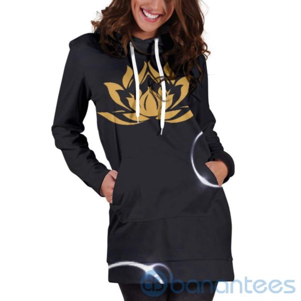 Gold Lotus Hoodie Dress For Women Product Photo
