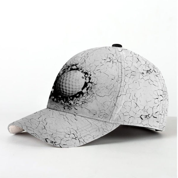Golf Ball Breaking All Over Printed 3D Cap Product Photo