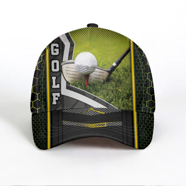 Golf Gold Carbon All Over Printed 3D Cap Product Photo