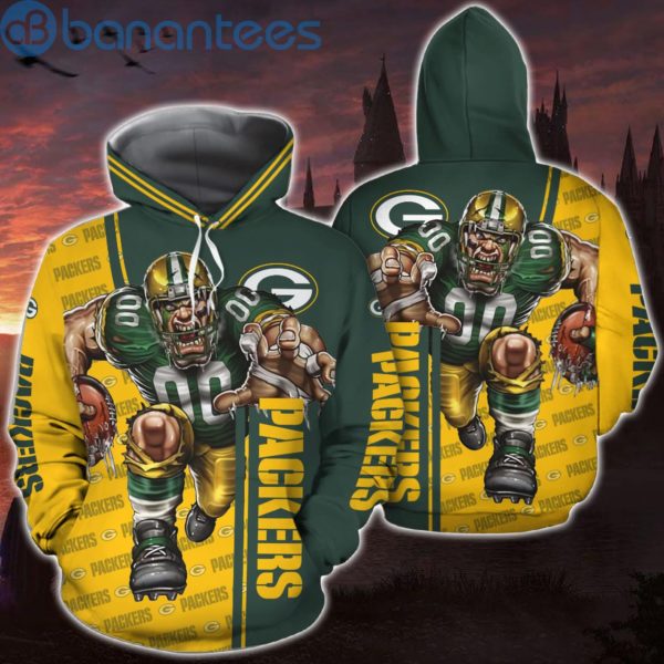 Green Bay Packers All Over Printed Hoodie 3D Gift For Fans Product Photo