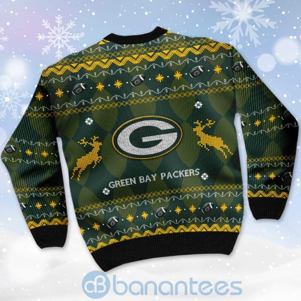 Green Bay Packers American Football Black Ugly Christmas 3D Sweater Product Photo