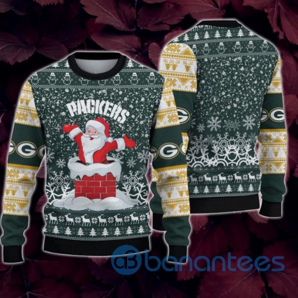 Green Bay Packers Christmas Funny Santa Claus All Over Printed 3D Sweatshirt Product Photo