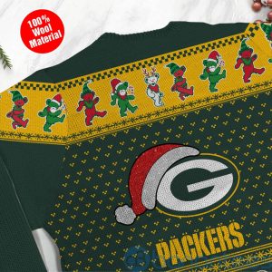 Green Bay Packers Grateful Dead SKull And Bears Custom Name Christmas 3D Sweater Product Photo