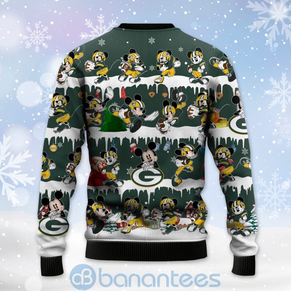 Green Bay Packers Mickey American Football Ugly Christmas 3D Sweater Product Photo