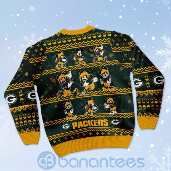 Green Bay Packers Mickey Mouse Ugly Christmas 3D Sweater Product Photo