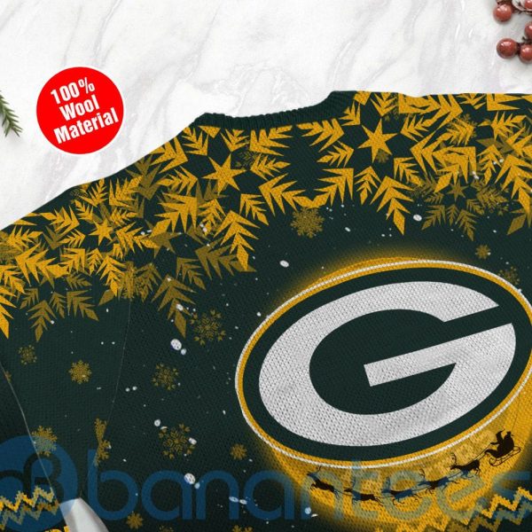 Green Bay Packers Santa Claus In The Moon Ugly Christmas 3D Sweater Product Photo
