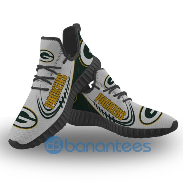 Green Bay Packers Sneakers Big Logo Black Raze Shoes Product Photo