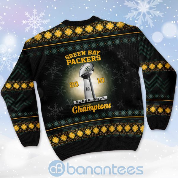 Green Bay Packers Super Bowl Champions Cup Ugly Christmas 3D Sweater Product Photo