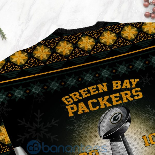 Green Bay Packers Super Bowl Champions Cup Ugly Christmas 3D Sweater Product Photo