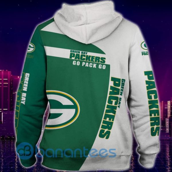 Green Bay Packers White And Green All Over Printed 3D Hoodie Zip Hoodie Product Photo