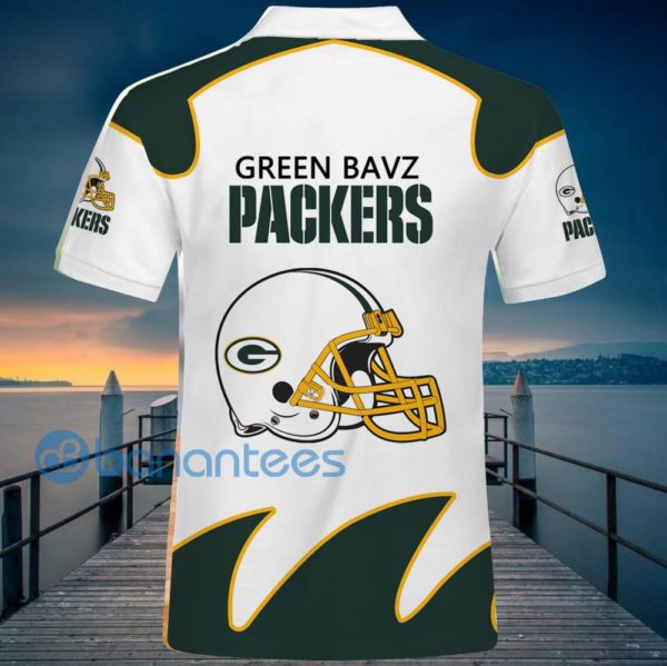 Green Bay Packers White Polo Shirt For Men Product Photo