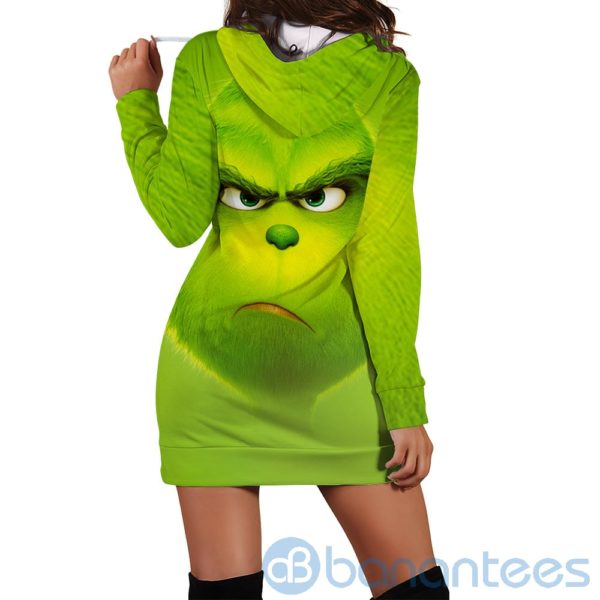 Grinch Face All Over Hoodie Dress For Women Product Photo