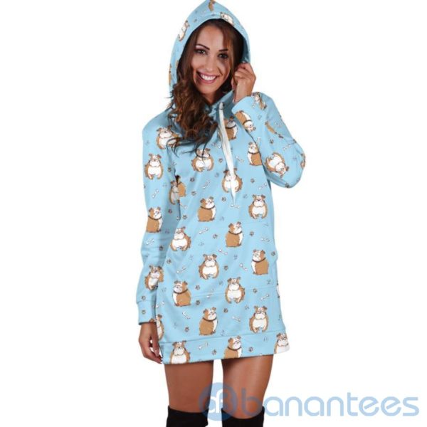 Grumpy Bulldog Hoodie Dress For Women Product Photo