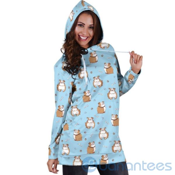 Grumpy Bulldog Hoodie Dress For Women Product Photo
