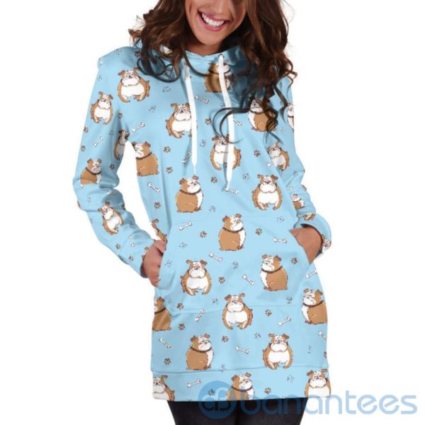 Grumpy Bulldog Hoodie Dress For Women Product Photo