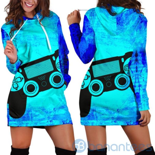 Grunge PS Controller Hoodie Dress For Women Product Photo