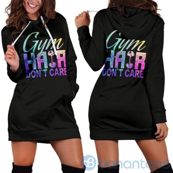 Gym Hair Don't Care Hoodie Dress For Women Product Photo